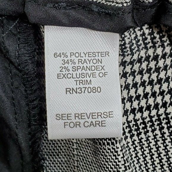 CC - Cato Pull-On Dress Pants Trousers Womens 24W Black White Plaid Stretch NWT - Picture 6 of 8